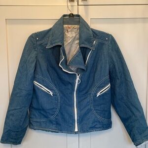 Vintage 1970’s Gina Teresa Studded Denim Moto Jacket Rare